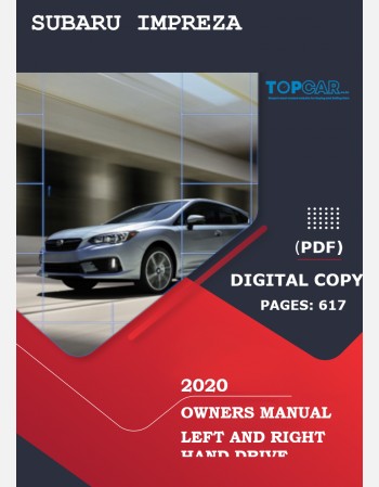 subaru impreza 2020 owners manual in english rhd lhd